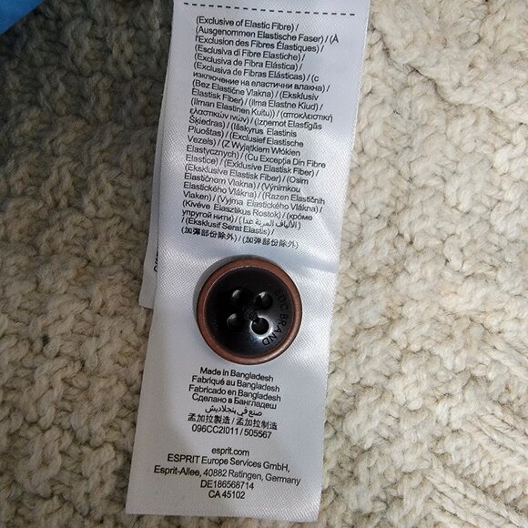 EDC Espirit Melange Oatmeal Chunky Wool Blended Button Cardigan Sweater S Used - Picture 12 of 16